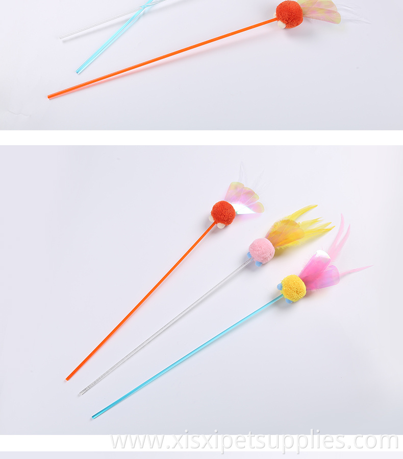 new Flower Style Cat Feather Teaser Wand Cat Stick Cat Teaser toy